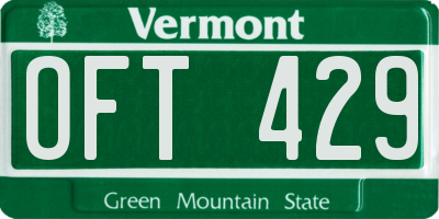 VT license plate OFT429
