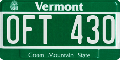 VT license plate OFT430