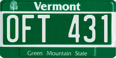 VT license plate OFT431