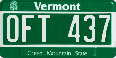 VT license plate OFT437