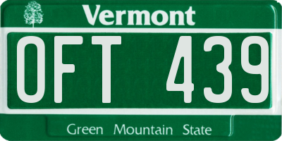 VT license plate OFT439