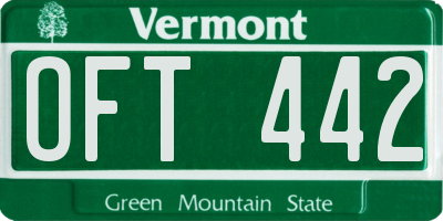 VT license plate OFT442
