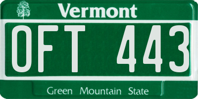 VT license plate OFT443