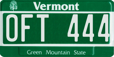 VT license plate OFT444