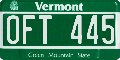 VT license plate OFT445