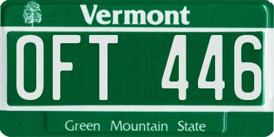 VT license plate OFT446