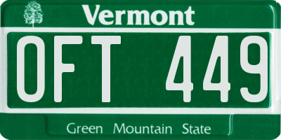 VT license plate OFT449