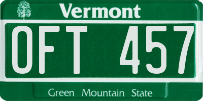 VT license plate OFT457