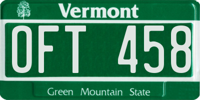 VT license plate OFT458