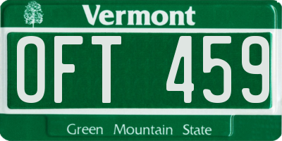 VT license plate OFT459