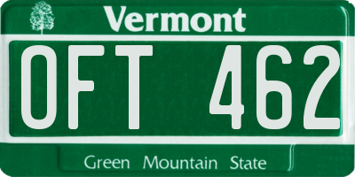 VT license plate OFT462