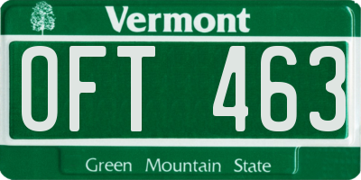 VT license plate OFT463