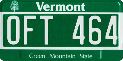 VT license plate OFT464