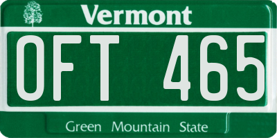 VT license plate OFT465