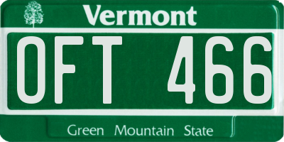VT license plate OFT466