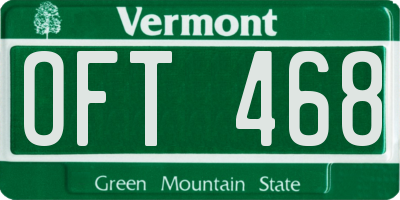 VT license plate OFT468