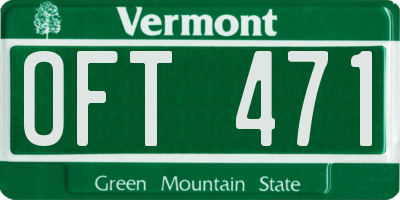 VT license plate OFT471