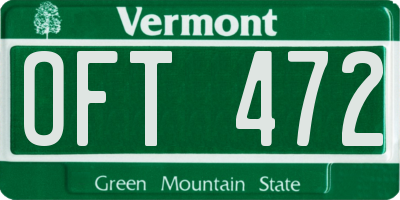 VT license plate OFT472
