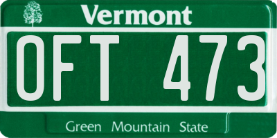 VT license plate OFT473