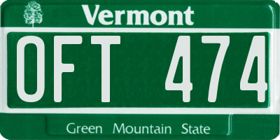 VT license plate OFT474