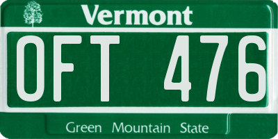 VT license plate OFT476
