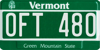 VT license plate OFT480