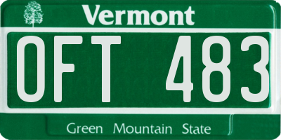 VT license plate OFT483