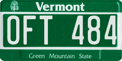 VT license plate OFT484