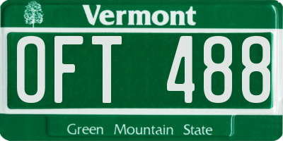 VT license plate OFT488