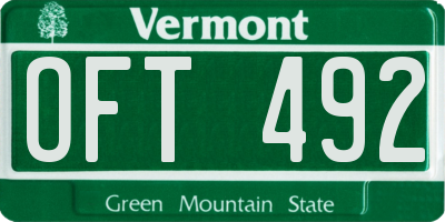 VT license plate OFT492