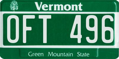 VT license plate OFT496