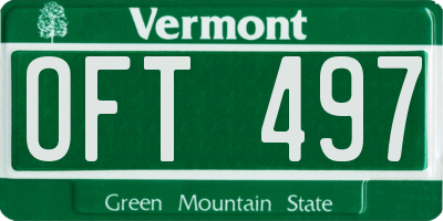 VT license plate OFT497