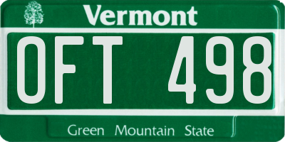 VT license plate OFT498