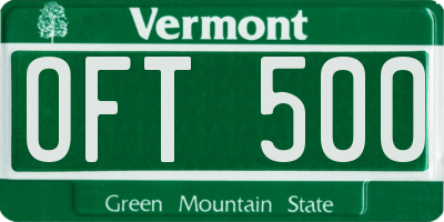 VT license plate OFT500