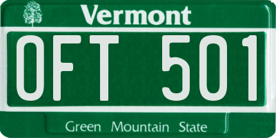 VT license plate OFT501