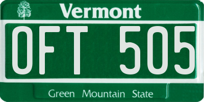 VT license plate OFT505
