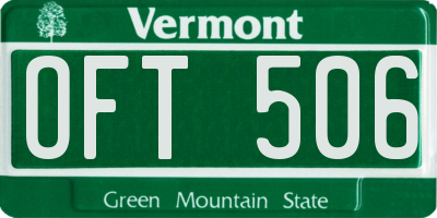 VT license plate OFT506