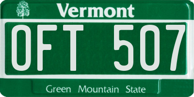 VT license plate OFT507
