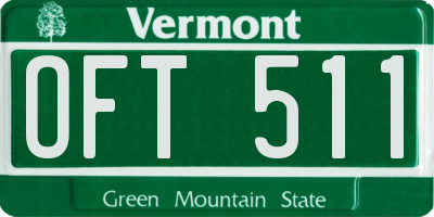 VT license plate OFT511