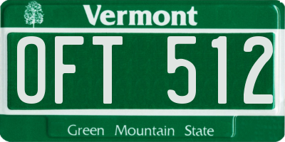 VT license plate OFT512