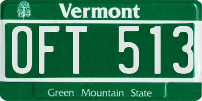 VT license plate OFT513