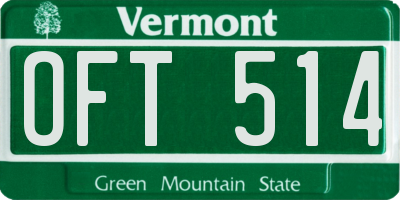 VT license plate OFT514
