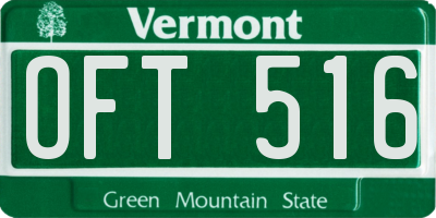 VT license plate OFT516