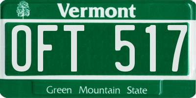 VT license plate OFT517