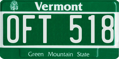 VT license plate OFT518