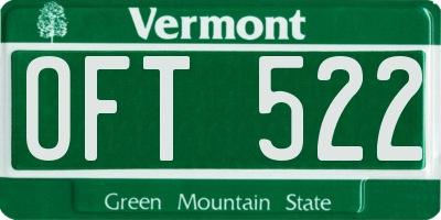 VT license plate OFT522