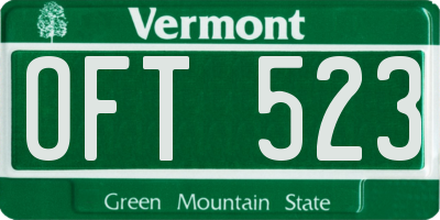 VT license plate OFT523