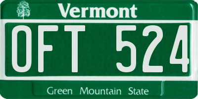 VT license plate OFT524