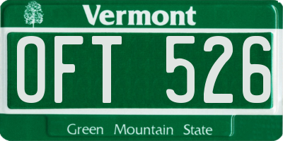 VT license plate OFT526