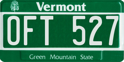 VT license plate OFT527